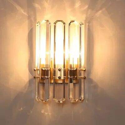 Applique murale en cristal et socle doré Luxe Crystal