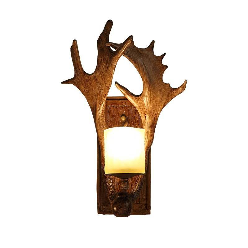 Applique murale rustique LED "Bois de Cerf Art"