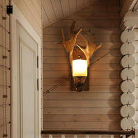 Applique murale rustique LED "Bois de Cerf Art"