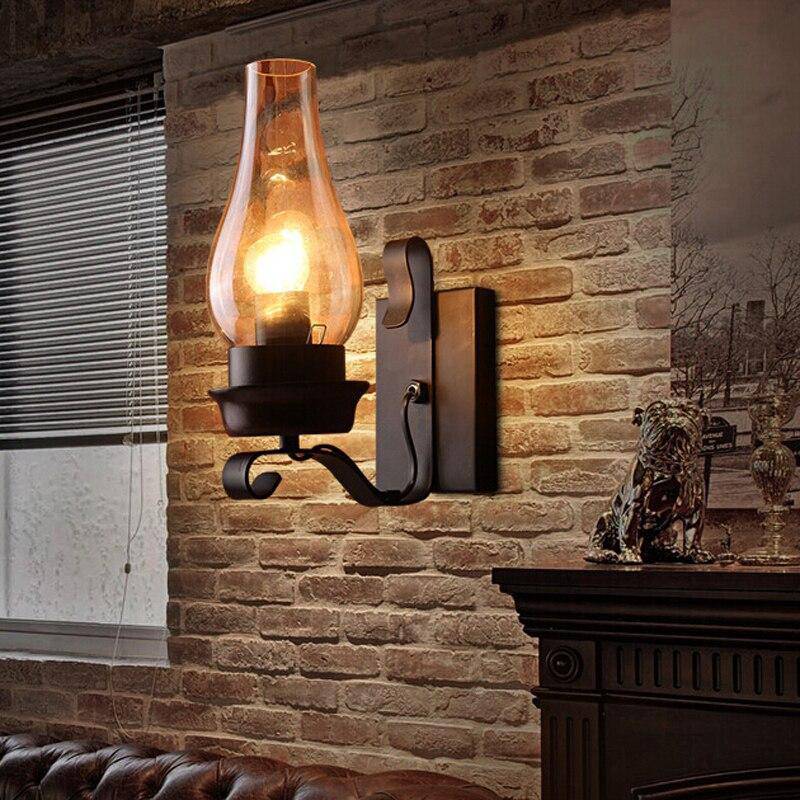Applique murale LED rétro en métal avec ampoule bougie