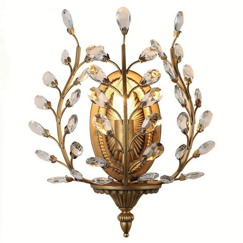 Applique murale rétro LED Bronze Crystal
