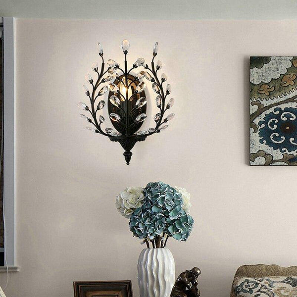 Applique murale rétro LED Bronze Crystal
