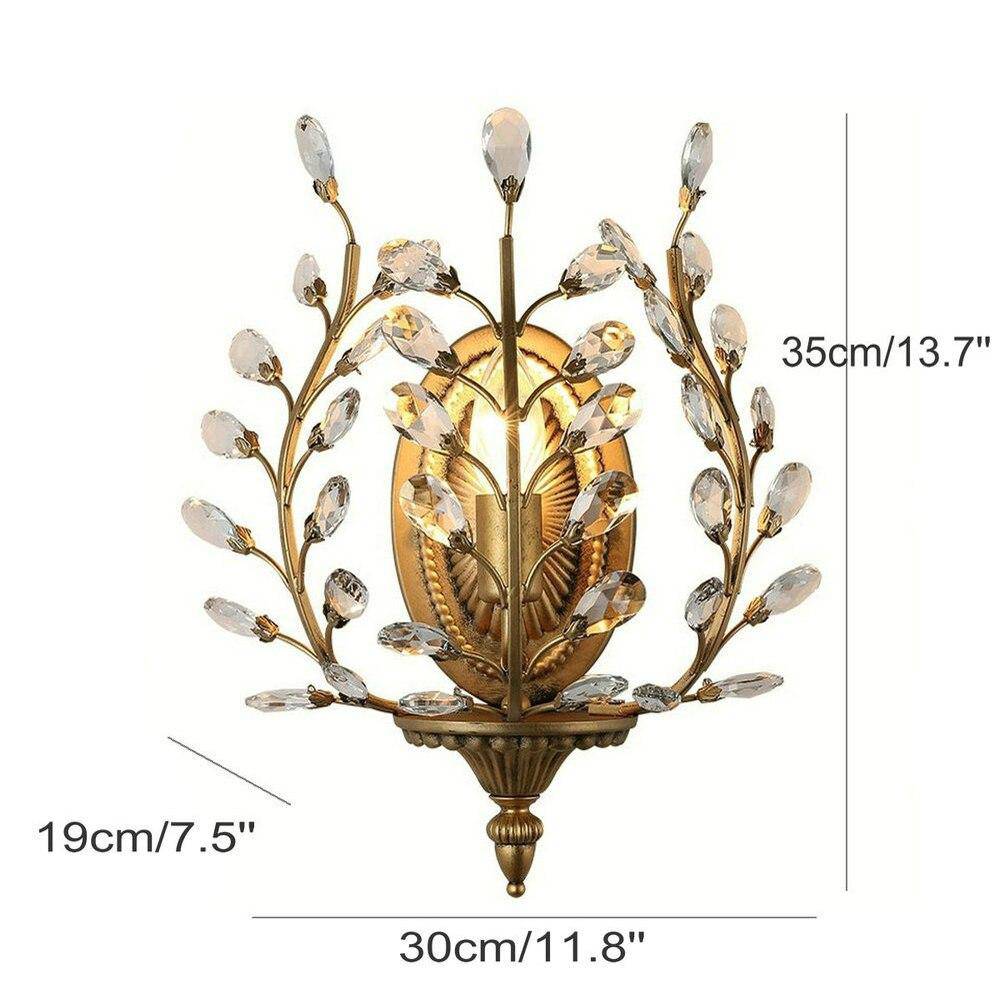 Applique murale rétro LED Bronze Crystal