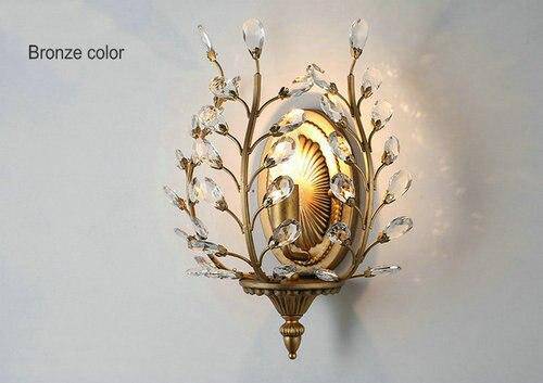 Applique murale rétro LED Bronze Crystal