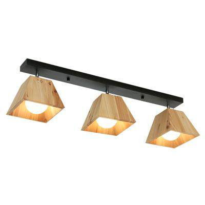 Plafonnier Japonais en Cône de Bois