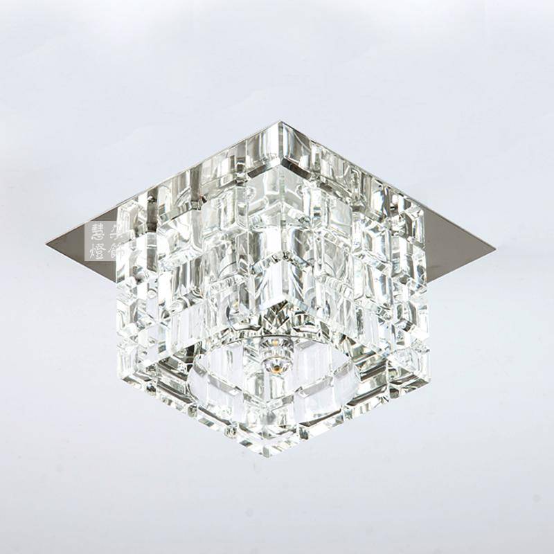 Plafonnier Cristal Cubique Chromé