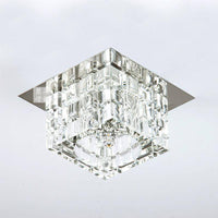 Plafonnier Cristal Cubique Chromé