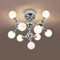 Plafonnier Chromé LED Moléculaire.