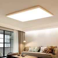 Plafonnier rectangle en bois et métal LED Luxe