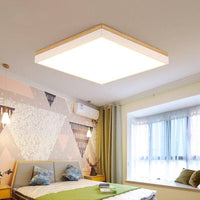 Plafonnier rectangle en bois et métal LED Luxe