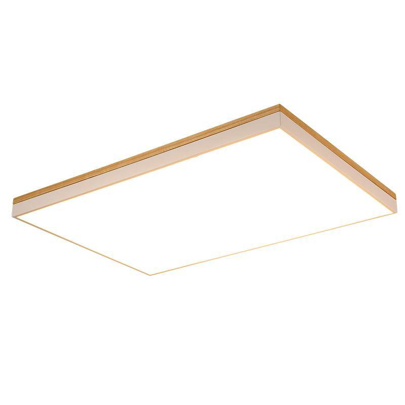 Plafonnier rectangle en bois et métal LED Luxe