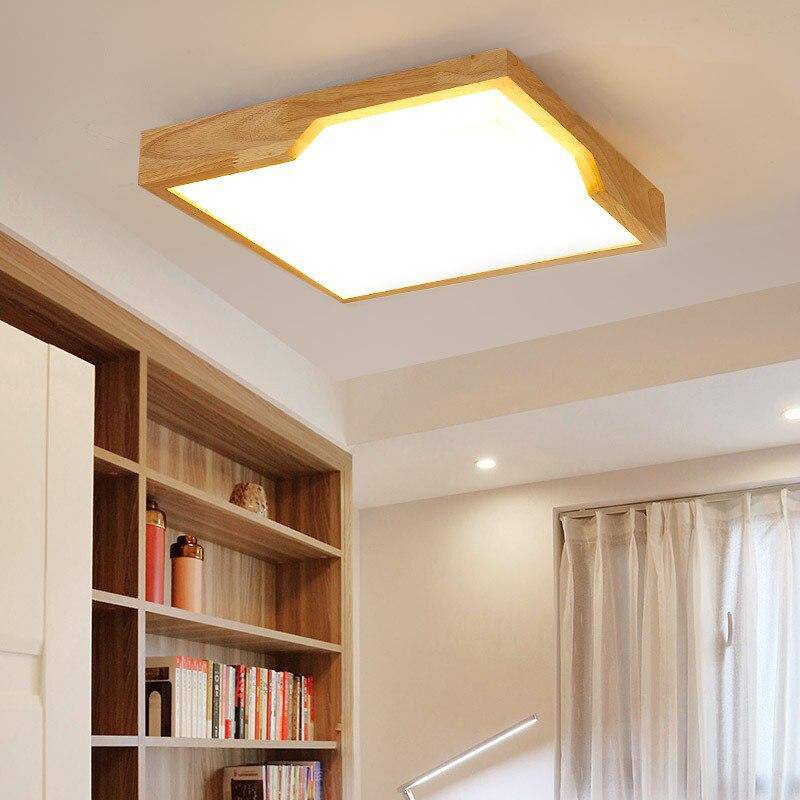 Plafonnier rectangle en bois à LED Tatami - Luminance Nature
