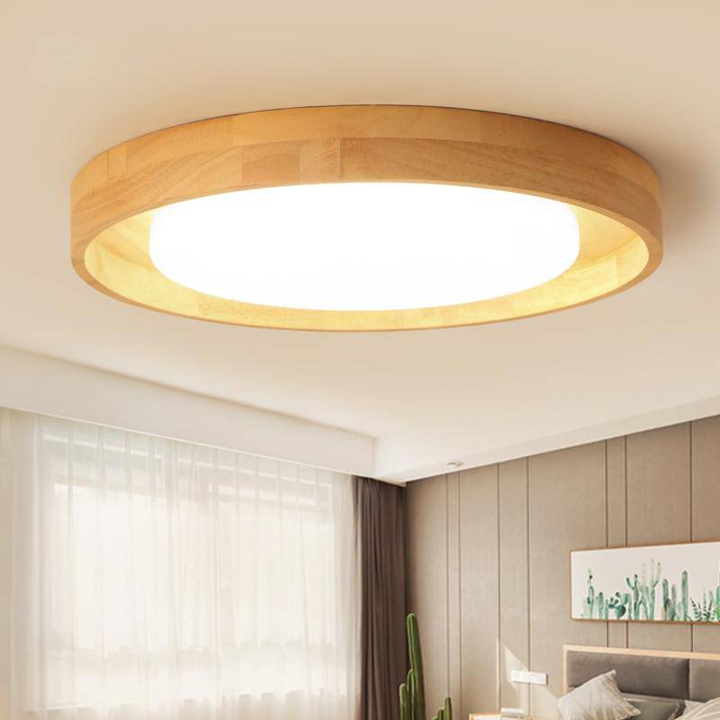 Plafonnier LED en bois design Solid