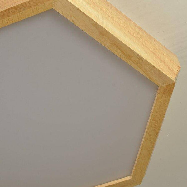 Plafonnier hexagonal Hill en bois.