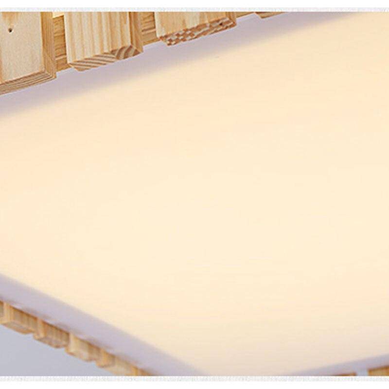 Plafonnier LED en bois - Carré arrondi