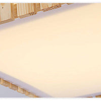 Plafonnier LED en bois - Carré arrondi