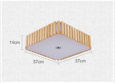Plafonnier LED en bois - Carré arrondi