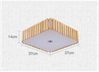 Plafonnier LED en bois - Carré arrondi