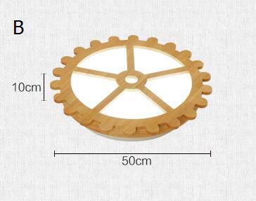 Plafonnier LED en Bois avec Horloge