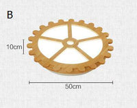 Plafonnier LED en Bois avec Horloge