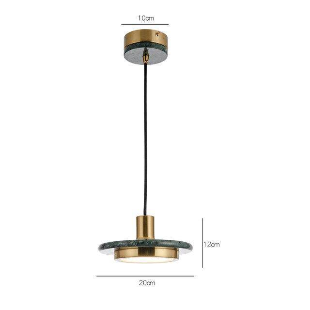 Suspension Line en verre et marbre de marque.
