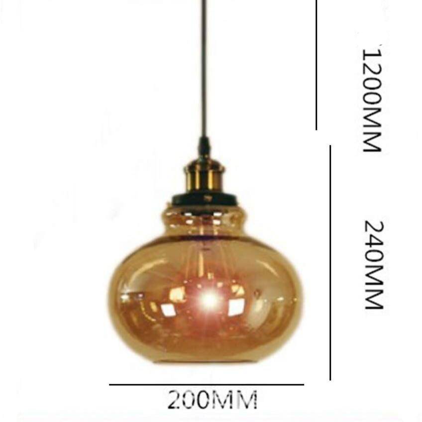 Suspension ovale en verre ambré - EuroGlass