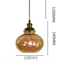 Suspension ovale en verre ambré - EuroGlass