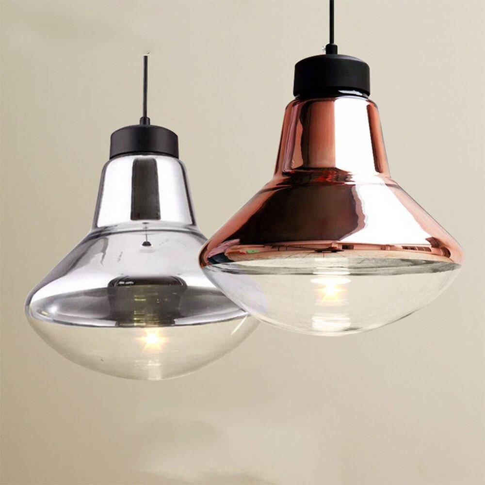 Suspension LED design en verre chromé Bronze "Lumina"