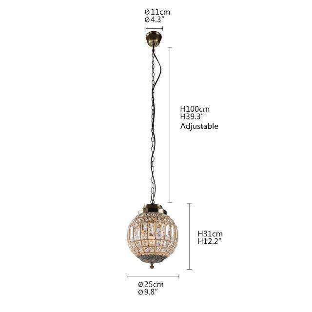 Suspension Luxury LED en verre cristal.