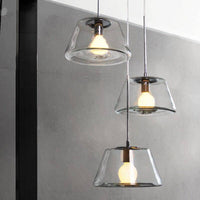 Suspension lumineuse LED en verre triangulaire