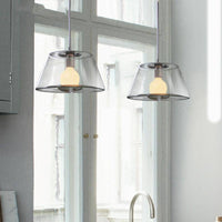 Suspension lumineuse LED en verre triangulaire
