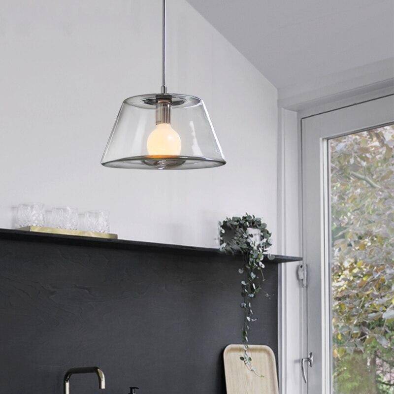 Suspension lumineuse LED en verre triangulaire