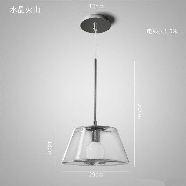 Suspension lumineuse LED en verre triangulaire