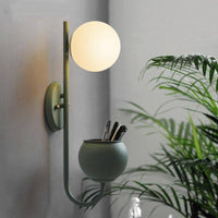 Applique murale LED design avec pot et boule en verre - Éclairage Élégant