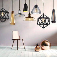 Suspension Retro en verre fumé