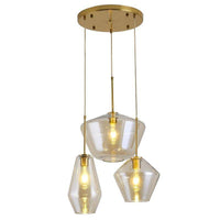 Suspension Cognac en verre fumé de formes variées