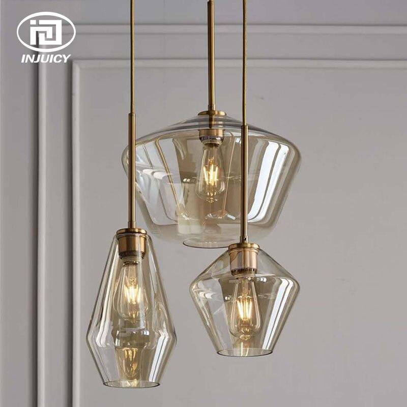 Suspension Cognac en verre fumé de formes variées