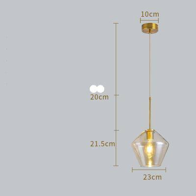 Suspension Cognac en verre fumé de formes variées