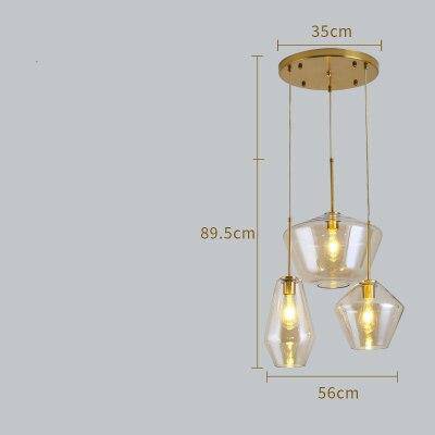 Suspension Cognac en verre fumé de formes variées