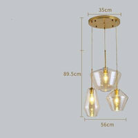 Suspension Cognac en verre fumé de formes variées