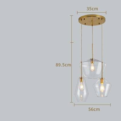 Suspension Cognac en verre fumé de formes variées