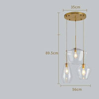 Suspension Cognac en verre fumé de formes variées