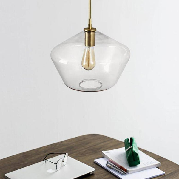 Suspension Cognac en verre fumé de formes variées
