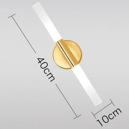 Applique murale dorée cylindrique LED Vanity