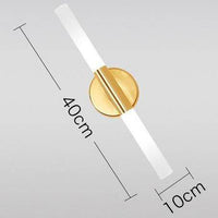 Applique murale dorée cylindrique LED Vanity