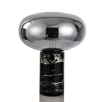 Lampe Domino LED en marbre et verre coloré