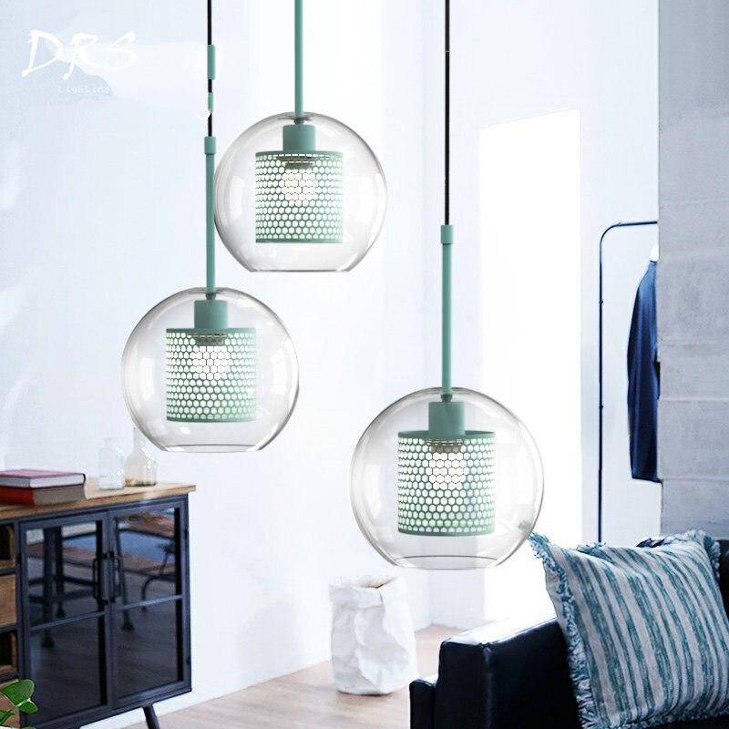 Suspension LED Cage: Boule en Verre
