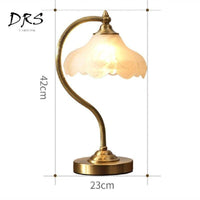 Lampe de table dorée avec abat-jour en verre Copper
