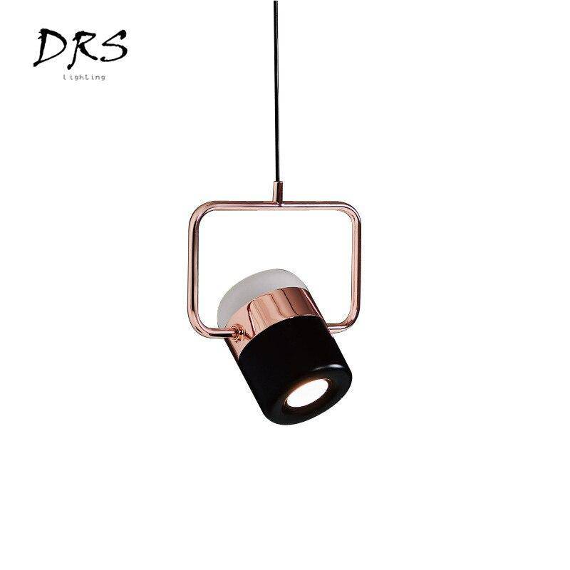 Suspension design en aluminium doré LED - Carré