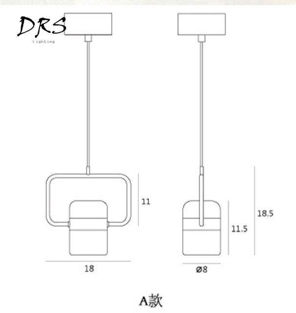Suspension design en aluminium doré LED - Carré